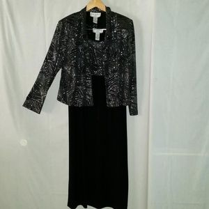 Karin Stevens black & metallic silver jacket/dress